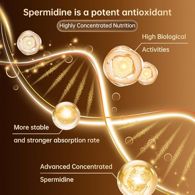 Advanced Spermidine Supplement, Fermented Wheat Germ Extract with Zinc & Vitamin B1, Cellular Health Support, Vegan Capsules, 60 Count
