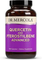 Dr. Mercola Quercetin & Pterostilbene Advanced - Supports Respiratory & Immune Health - 500 mg Quercetin - High-Bioavailability Formula - Non-GMO, Gluten-Free & Soy Free - 180 Capsules (90 Servings)