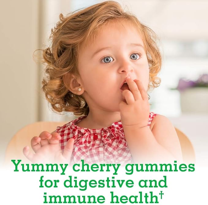 Garden of Life Kids Probiotic 3 Billion CFU, Cherry Flavor Gummies - Sugar Free Once Daily Probiotics for Kids, Probiotics plus Fiber for Children's Digestive & Immune Health, 30 Vegetarian Gummies