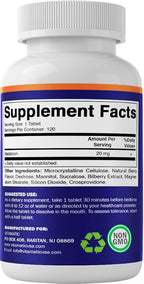 Vitamatic Melatonin 20 mg Tablets | Vegetarian, Non-GMO, Gluten Free | HIGH Potency 20 MG | Natural Berry Flavor (1/2 Tablets = Melatonin 10 mg) (120 Count (Pack of 6))