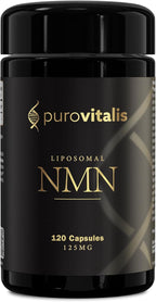 PUROVITALIS Liposomal NMN, 250mg Longevir Nicotinamide Mononucleotide Supplement, NAD+ Boost for Cellular Health, Energy & Healthy Aging, 2-Month Supply (120 Vegan Capsules)