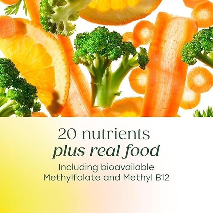MegaFood Advanced Multivitamin for Women 55+, Womens Multivitamin, Methylated B12, Methyl folate, Choline, Vitamin D3, Biotin, Healthy Aging, Brain & Bone Health, Vegetarian, 120 Tablets (60 Servings)