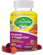 Culturelle Daily Probiotic For Kids + Veggie Fiber Gummies (Ages 3+) - 60 Count - Digestive Health & Immune Support – Berry Flavor with a Vitamin C Boost
