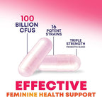 Probiotics for Women - Probiotic Blend 100 Billion CFU Per Serving - Women's Probiotic for Targeted Vaginal & Digestive Health Support - 16 Strains, Cranberry, Prebiotics - Bottled USA - 60 Capsules