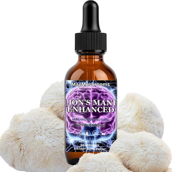 Lion’s Mane Tincture Enhanced, High Potency, Double Extracted, 60 Daily Doses