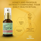 Propolis Throat Spray with Premium Brazilian Honey and Green Propolis Extract, Naturally Flavored, No Glycerin, Controlled Origin, Immune System Support, Premium Daily Spray 1 fl oz (30 mL)