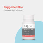 Allergy Research Group Pyridoxine P5P Supplement - Active Vitamin B6 275mg, Pyridoxal-5-Phosphate, Metabolism Support, Hypoallergenic, Vegetarian Capsules - 60 Count