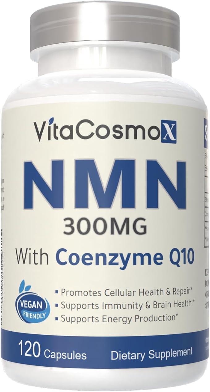 Nicotinamide with CoQ10 Coenzyme Q10, Vegetarian Capsules, 120 Count, Vitamin B3 Supplement