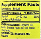 Spring Valley - Vitamin A SUPPLEMENT 2400MCG 250 Softgels