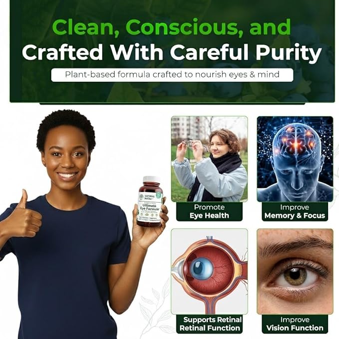 Natural Nutra Ultimate Eye Health Supplement - Bilberry & Blueberry Extract Blend for Day and Night Vision Support, Promotes Color Perception & Eye Clarity - Non-GMO, Vegan - 30 Capsules (Pack of 2)