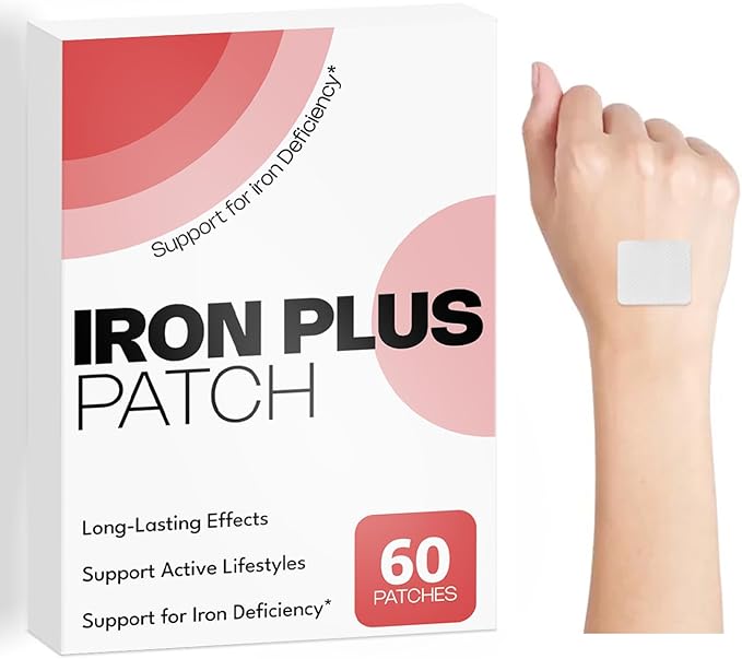 Iron Topical Patch – Easy to Use, 60 Days Supply – Sugar-Free, Latex-Free, Natural Alternative – Supports Daily Wellness & Vitality