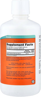 NOW Foods Supplements, Colloidal Minerals Liquid, Plant Derived, Essential Trace Minerals, 32-Ounce