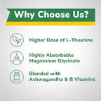 Vitalibre L Theanine Supplement 200mg | 7 in 1 L-Theanine with Magnesium Glycinate, Ashwagandha, Inositol, Vitamin B1 B2 B6 | No Gluten, for Calm, Relaxation, Sleep & Focus Support, 60 Vegan Caps