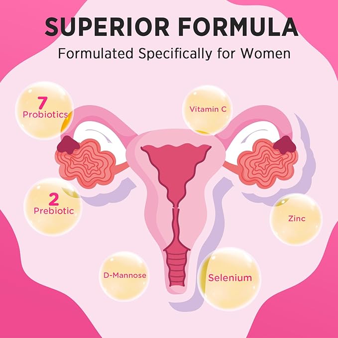 70 Billion CFUs Vaginal Probiotics, PH Balance with Probiotic & Prebiotic & D-Mannose, Women Probioticos for Odor & Flora, Yeast, vag, Urinary Health, GMO-Free, 60 Days Supply