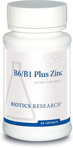Biotics Research B6 B1 Plus Zinc Supplies Active Forms of B Vitamins, 5mg of Highly bioavailable Form of zinc, Aids in Activity of Over 300 Different zinc Dependent enzymes 90 Capsules