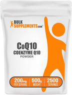 BulkSupplements.com Coenzyme Q10 Powder - Coenzyme Q10 200mg Supplement, Nutritional Supplement - Gluten Free, 200mg per Serving, 500g (1.1 lbs) (Pack of 1)