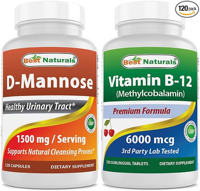Best Naturals D-Mannose 1500 mg & Vitamin B12 6000 mcg