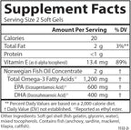 Carlson - Super Omega-3 Gems, 1200 mg Omega-3s, Cardiovascular Support, Brain Function & Vision Health, Norwegian, 180 soft gels