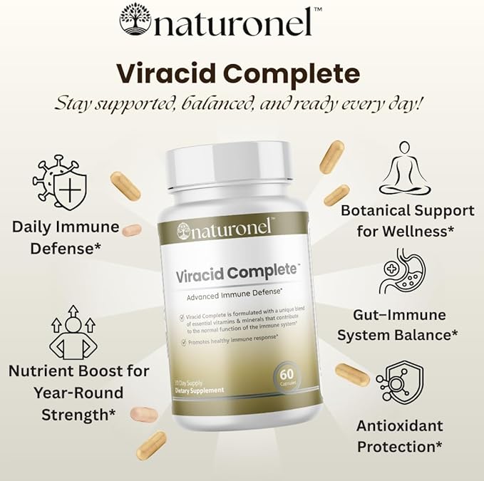 Viracid Complete (6 Pack) Comprehensive Immune Formula with Elderberry, Echinacea, Garlic, Zinc, L-Glutamine & Turmeric 95% Curcuminoids | Premium Supplement, Made in USA, GMP Certified