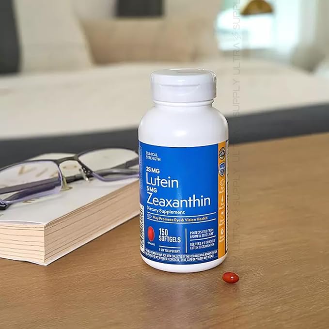 Members Mark Lutein with Zeaxanthin, 25 mg & 5 mg, (150 Count.) – Supports Eye & Vision Health, Blue Light Protection, USP Verified