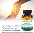 Country Life Benfotiamine with Thiamin, Nerve Health Support, 150mg, 60 Vegetarian Capsules, Certified Gluten Free, Certified Vegan