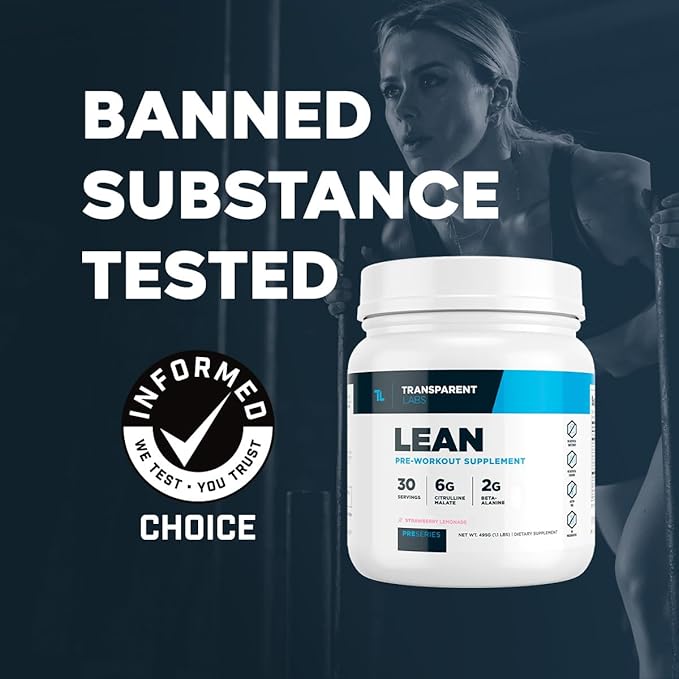 Transparent Labs Lean Pre-Workout - Body Recomposition Pre Workout for Men and Women with Acetyl L-Carnitine, Beta Alanine Powder, & PurCaf Organic Caffeine Powder - 30 Servings, Orange