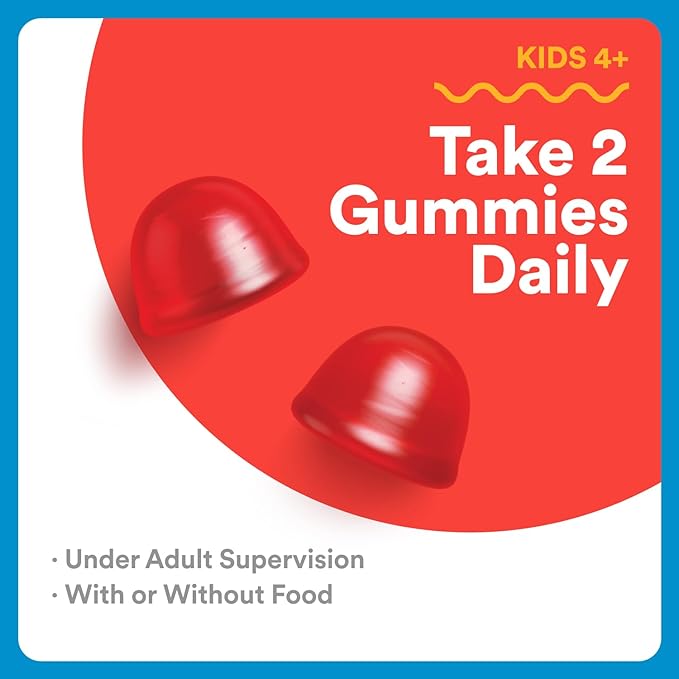 SmartyPants Kids Zero Sugar Multivitamin Gummies: Omega-3, Vitamins D, C, A, Plant-Based, Gluten Free, Strawberry Banana Flavor, 60 Count (30 Day Supply)