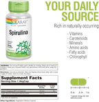 SOLARAY Spirulina 410mg | Algae Superfood Supports Energy, Vitality & Overall Health | 100ct, 100 Serv.