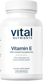 Vital Nutrients Vitamin E with Mixed Tocopherols - Potent Antioxidant Vitamin E Supplements to Support Cardiovascular Health* - Gluten and Dairy Free - Non-GMO - 100 Softgels