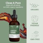 Organic Lugol's Iodine (2-Pack), Iodine and Potassium Iodide 2% Solution 3000 mcg - Liquid Supplement Drops for Thyroid Support for Women & Men, Metabolism Health, Detox Boost - 395 Servings (2 Fl Oz)