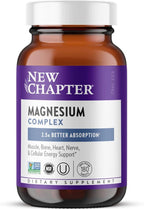 New Chapter Magnesium Complex Supplement, 325mg with Magnesium Glycinate + Sea-Sourced + Fermented Forms for Heart, Bone, Nerve, Muscle & Cellular Energy, 100% Vegan, 180 Tablets