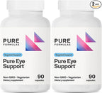 PureFormulas Pure Eye Support | Lutein and Zeaxanthin Supplement - 90 Vegetarian Capsules, 2-Pack