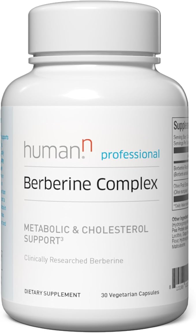 Humann Berberine Complex – Berberine Supplement for Metabolic & Cholesterol Support with Olive Leaf Extract, 30 Capsules
