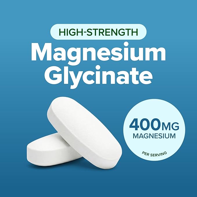 Magnesium Glycinate 400mg | 4+ Month Supply | Sleep, Relaxation & Muscle Support | High Absorption Chelated Magnesium Supplement for Women & Men | Gentle on Digestion | Vegan | 270 Tablets