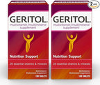 Geritol Multi-Vitamin Nutritional Support Tablets, Balance of 26 Essential Vitamins and Minerals, 100-Count Bottles (Pack of 2)