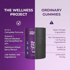 The Wellness Project 14-in-1 Hair, Skin & Nails Gummies with 10,000 mcg Biotin, Keratin, Hyaluronic & Folic Acid, Vitamins A, C, B5, B6 & B12 & Sea Buckthorn | Tasty Mixed Berry Flavor (Pack of 3)