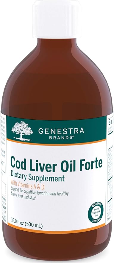 Genestra Brands Cod Liver Oil Forte | Vitamin + Essential Fatty Acid Supplement | 16.9 fl. oz.
