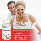 SOLARAY Vitamin B-12 1000mcg Lozenges with Folic Acid | Natural Cherry Flavor | Healthy Energy Support | 90CT