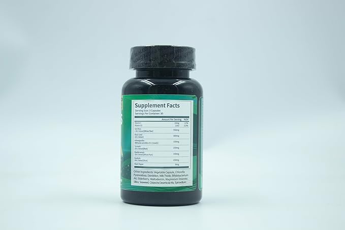 Superfood Advanced Irish Sea Moss Capsules - Sea Moss 21 in 1 Supplement Whit Black Seed, Ashwagandha, Turmeric, Bladderwrack, Burdock - 90 Count