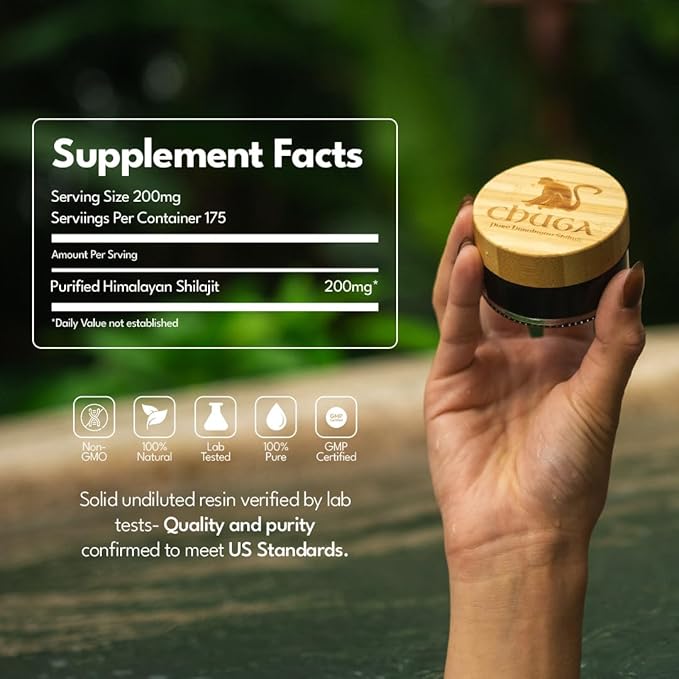 Chuga Shilajit Authentic Himalayan Shilajit Resin | Naturally Sourced Grade A Shilajit | 150 Servings per 35 Gram Jar (Pack of 12)