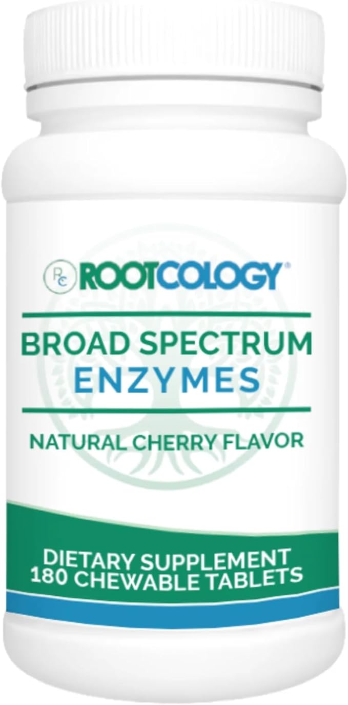 Rootcology by Dr. Izabella Wentz | Broad Spectrum Enzymes | Complete Digestive Support Formula | Chewable Tabs | 90 Servings