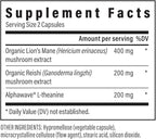 Real Mushrooms Lion’s Mane Calm Capsules (90 Count) – 400mg Organic Lions Mane Fruiting Body Extracts, 200mg Organic Reishi, 200mg AlphaWave L-Theanine for Calm Clarity & Relaxed Alertness, 90ct