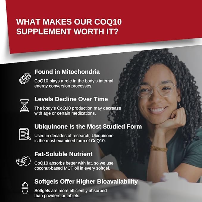 Intelligent Labs CoQ10 Ubiquinone 200mg Softgels | Coenzyme Q10 with MCT Oil for Max Absorption | Soy, Sugar, Gluten, and GMO-Free | 120 Servings | 120 Days Supply