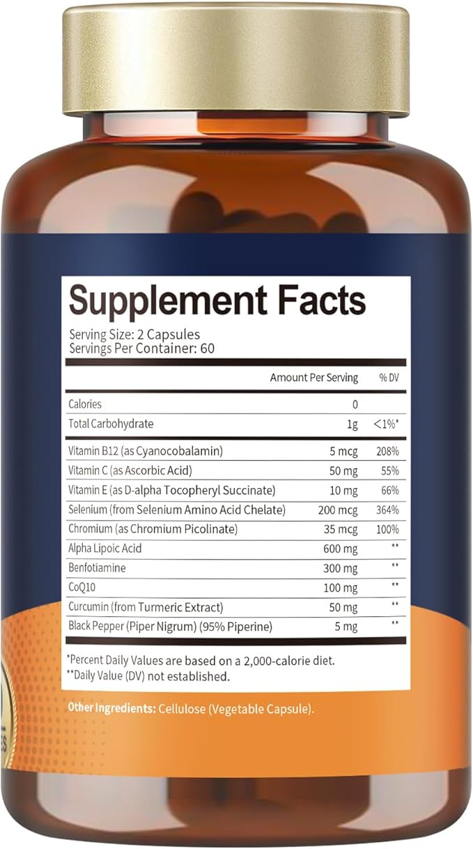 Totaria (2 Packs) Alpha Lipoic Acid 600mg with Benfotiamine 300mg - ALA Supplement Antioxidant for Nerve, Energy & Metabolism Support, Neuropathy Supplement, Anti-Aging, Non-GMO, Gluten Free, Vegan