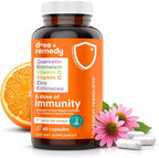 A Dose of Immunity - 7 in 1 Quercetin 500mg Supplement with Bromelain, Zinc, Vitamin C, Vitamin D & Vitamin B Complex Echinacea Immune Support Booster Supplements - (60 Count)