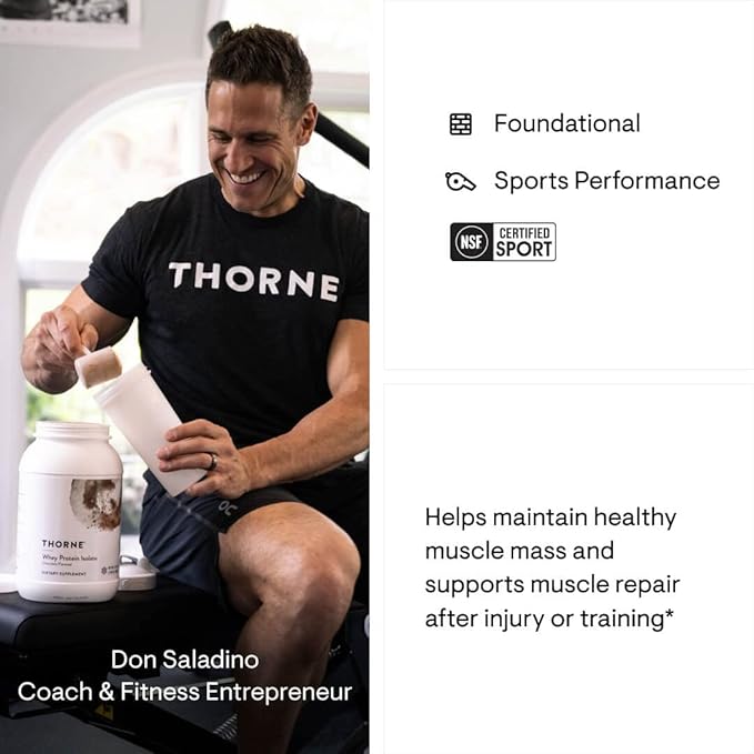 THORNE - Performance Whey Protein Isolate & Creatine Combo - Boost Muscle Support and Energy - NSF Certified for Sport - 30 to 90 Servings