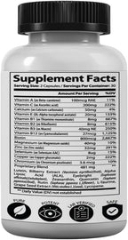 Research Labs Eye Vitamins Enhanced Absorption AREDS 2 Plus Formula 20mg Lutein, 10mg Zeaxanthin, Bilberry, Eyebright, Zinc, ALA, Quercetin & Other Proven Ingredients to Fight Eye Problems