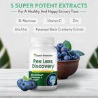 Pee Less Discovery Bladder Support Supplement for Women and Men. Cranberry Extract and D-mannose Pills, Reduce Frequency, Support Urinary Tract Health - 90 Capsules