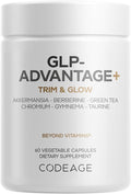 Codeage GLP-Advantage+ Supplement - Metabolic & GLP-1 Activity Support - Chromium, Berberine, Green Tea, Gymnema, Curcumin, Taurine, Resveratrol - Weight Management & Gut Health, Non-GMO - 60 Capsules