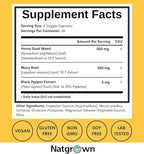 Natgrown Horny Goat Weed and Maca Root Extract Supplement for Men & Women (Epimedium Extract, Hornygoatweed) Vegan Capsules - 60 Ct